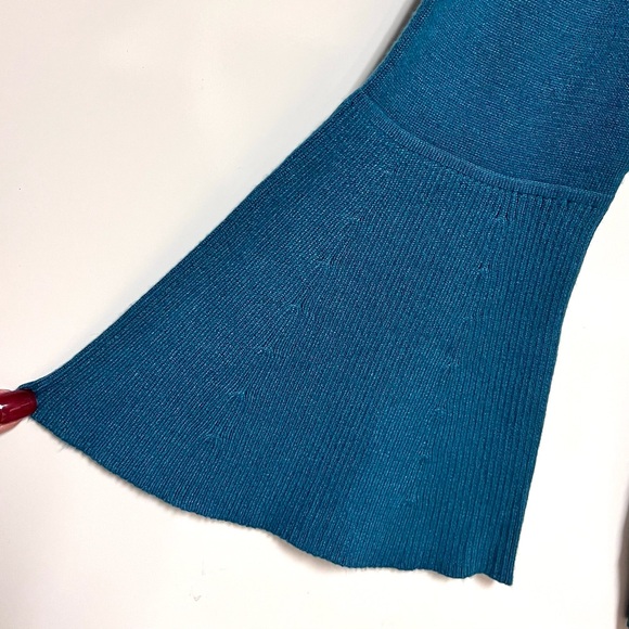 Lane Bryant Sweater Bell Sleeve Womens Plus Size 3X 22/24 Teal Jewel Blue NWT - Picture 5 of 8